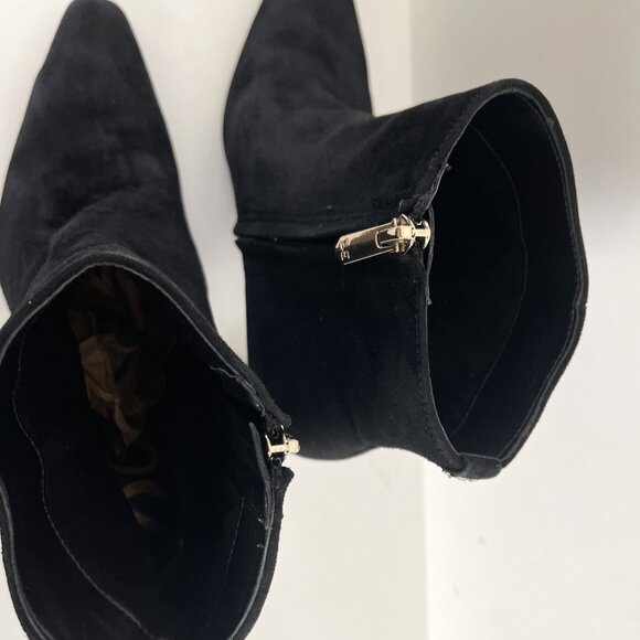 SAM Edelman boots Women's boots Black suede heel 3" boots size 8 - Picture 6 of 8